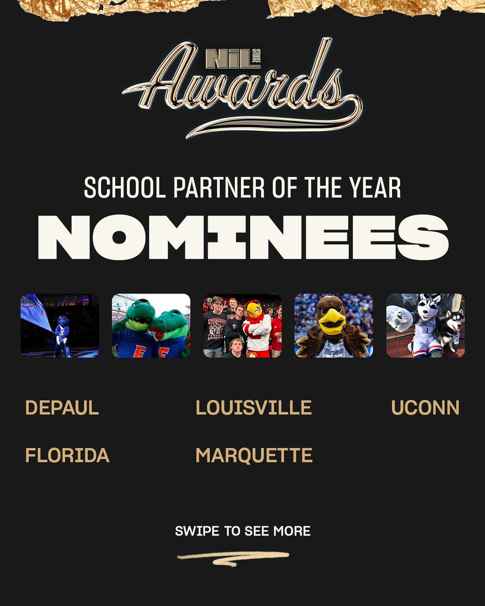 The NIL Store (@nil_store) on Twitter photo Finalists for School Partner of the Year!
<a href="/DePaulAthletics/">DePaul Athletics</a> | <a href="/DePaulNILStore/">The DePaul NIL Store</a>
<a href="/FloridaGators/">Florida Gators</a> | <a href="/UFNILStore/">Florida NIL Store</a>
<a href="/GoCards/">Louisville Athletics</a> | <a href="/LvilleNILStore/">Louisville NIL Store</a>
<a href="/muathletics/">Marquette Athletics</a> | <a href="/marquettestore/">Marquette NIL Store</a>
<a href="/UConnHuskies/">UConn Huskies</a> | <a href="/UConnNILStore/">UConn NIL Store</a>
Vote: nil.store/pages/awards | #NILStoreAwards Finalists for School Partner of the Year!
<a href="/DePaulAthletics/">DePaul Athletics</a> | <a href="/DePaulNILStore/">The DePaul NIL Store</a>
<a href="/FloridaGators/">Florida Gators</a> | <a href="/UFNILStore/">Florida NIL Store</a>
<a href="/GoCards/">Louisville Athletics</a> | <a href="/LvilleNILStore/">Louisville NIL Store</a>
<a href="/muathletics/">Marquette Athletics</a> | <a href="/marquettestore/">Marquette NIL Store</a>
<a href="/UConnHuskies/">UConn Huskies</a> | <a href="/UConnNILStore/">UConn NIL Store</a>
Vote: nil.store/pages/awards | #NILStoreAwards