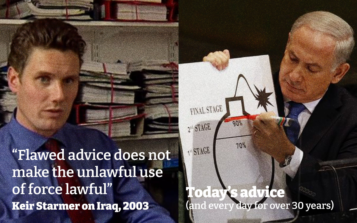 "Flawed advice does not make the unlawful use of force lawful" — Keir Starmer on Iraq, 2003 #Iran #Israel
