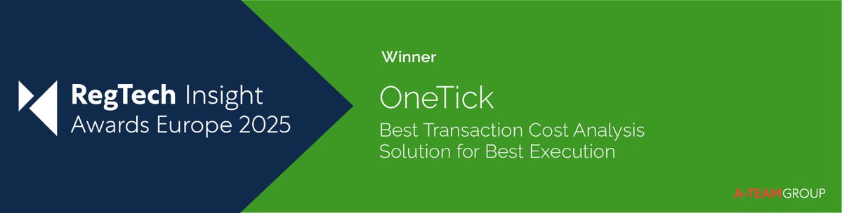 Congratulations to everyone at <a href="/OneMarketData/">OneTick</a> for being named Best #TransactionCostAnalysis for #BestExecution by <a href="/RegTechInsight/">RegTech Insight</a> in their Europe 2025 awards. 
To learn more about OneMarketData #tca solutions please visit hubs.li/Q02zW04D0