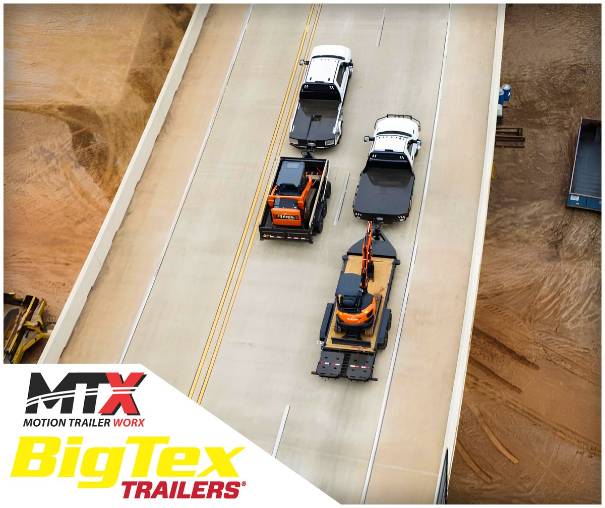 MTX_Trailer's tweet image. When you’ve got equipment to haul, Big Tex delivers! 

Explore tough-built trailers made to match your work ethic.

We've got a full line, ready for your toughest jobs. 

👉 Find your fit: mtxtrailer.com 

#mtx #motiontrailerworx #BigTexTrailers #JobsiteReady