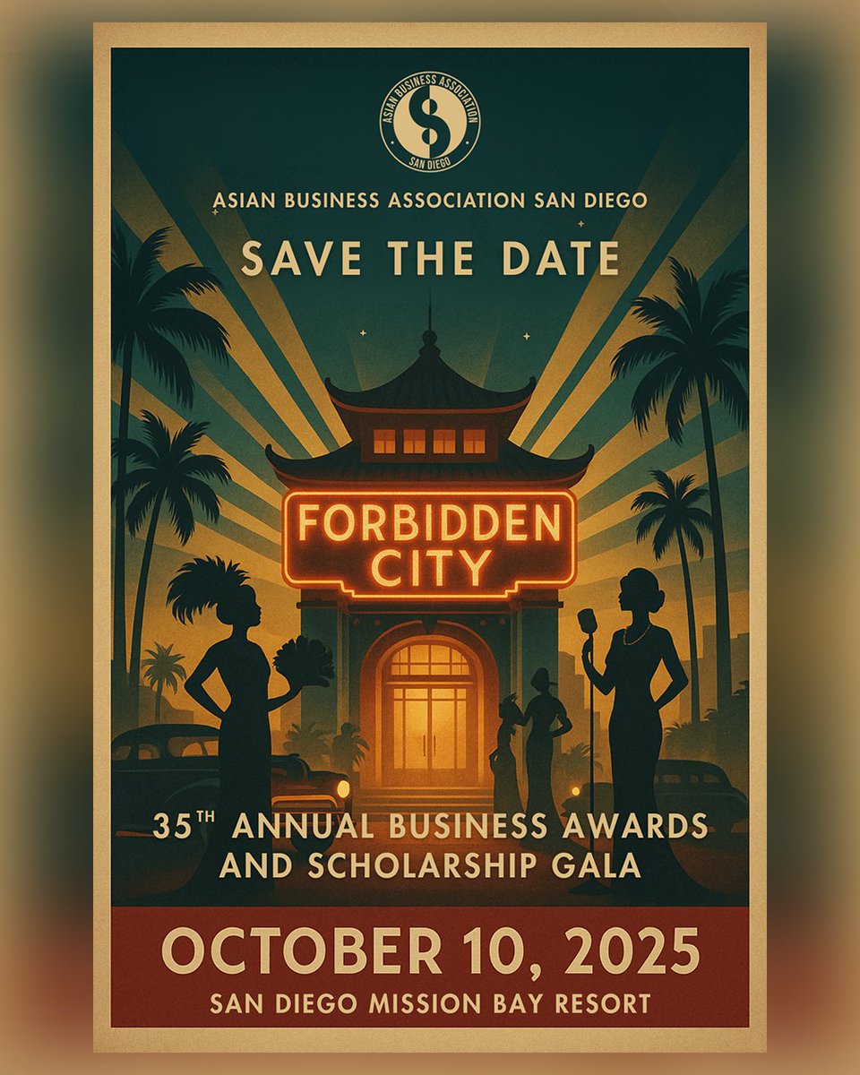 Asian Business Association SD (@abasd) on Twitter photo ✨ Save the Date! ✨
We’re thrilled to announce that the 2025 ABASD Gala is happening on October 10 🎉 Mark your calendars for an unforgettable evening of community, celebration, and impact.
Interested in sponsorships or reserving a table? Reach out to info@abasd.org! ✨ Save the Date! ✨
We’re thrilled to announce that the 2025 ABASD Gala is happening on October 10 🎉 Mark your calendars for an unforgettable evening of community, celebration, and impact.
Interested in sponsorships or reserving a table? Reach out to info@abasd.org!