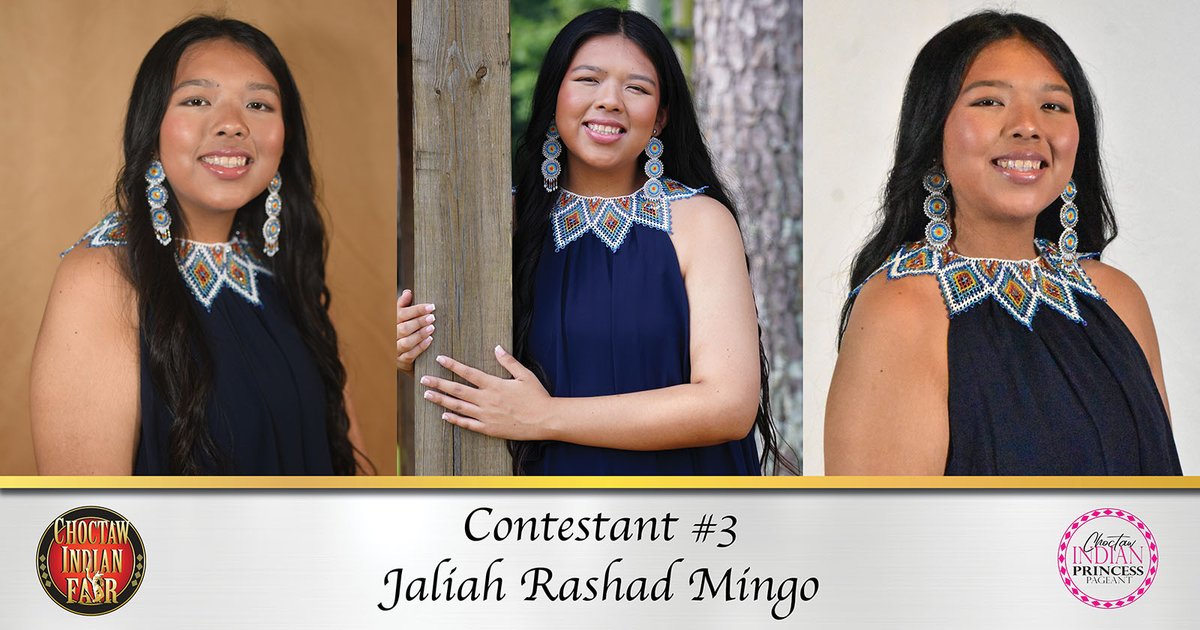 NAME:  Jaliah Rashad Mingo
 
CONTESTANT:  3
 
SPONSOR:  Pearl River Development Club
 
WHAT IS YOUR FAVORITE PART OF THE CHOCTAW INDIAN FAIR, AND WHY? My favorite part is watching stickball, because it’s so action-packed and thrilling.