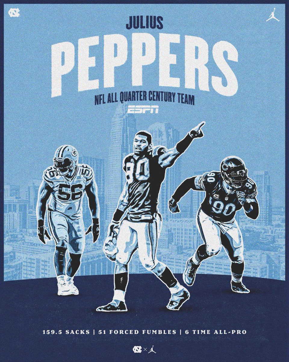 Congratulations to <a href="/juliuspeppers_/">Pep</a> for being named to the <a href="/espn/">ESPN</a> NFL All Quarter Century Team!