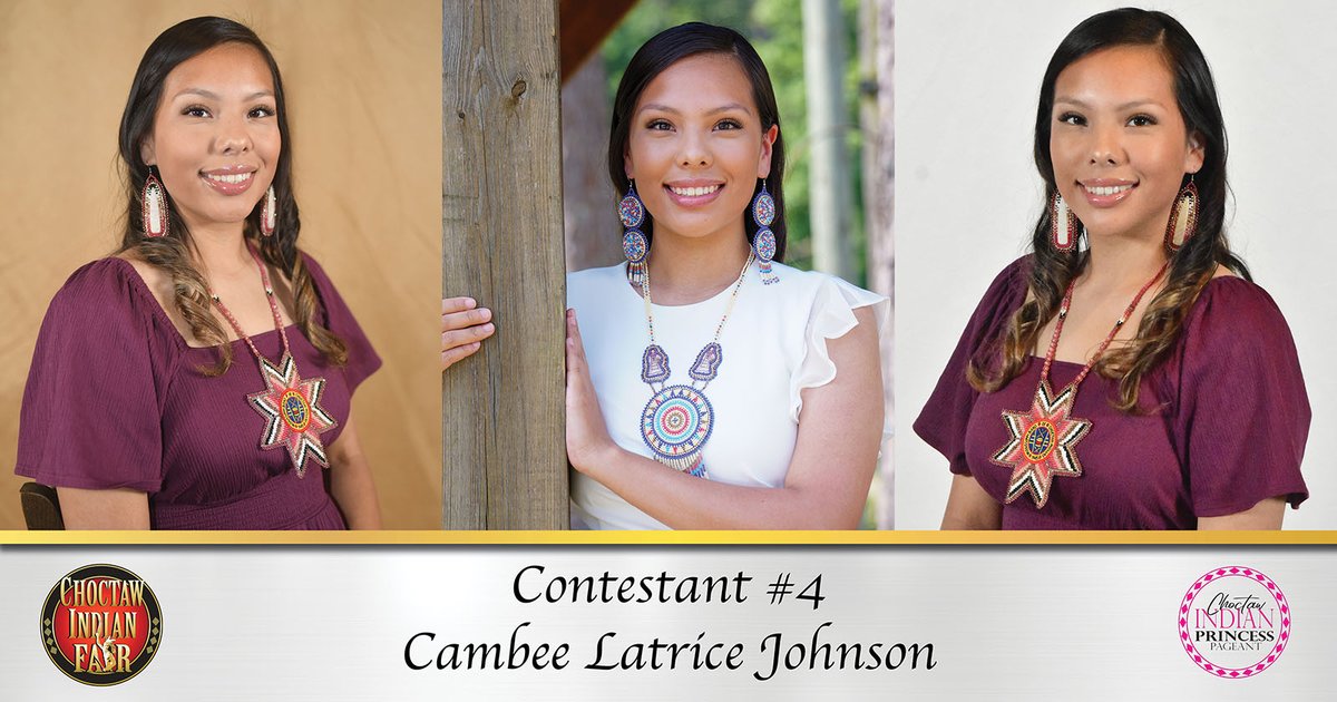 NAME:  Cambee Latrice Johnson
 
CONTESTANT:  4

SPONSOR:  Non-Gaming Properties of Pearl River Resort
 
WHAT IS YOUR FAVORITE CULTURAL ACTIVITY?  My favorite cultural activity is beading.
