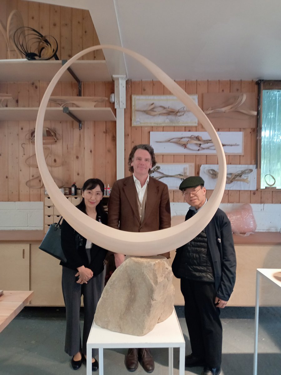 Ambassador Shimada and his wife Kaoru visited Joseph Walsh Studio in Cork and enjoyed a studio &amp; workshop tour. Mr Walsh, Ireland’s most famous designer explained how he made the amazing Magnus Rinn. You can see it at Ireland Pavilion in EXPO 2025 Osaka, Kansai until mid-October!
