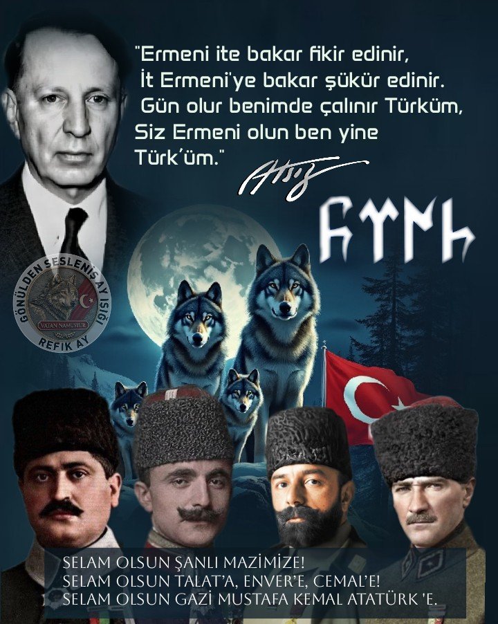 Selam olsun Enver Paşa’ya!
Selam olsun Talat Paşa’ya!
Selam olsun Cemal Paşa’ya!
Salam olsun Gazi Mustafa Kemal Atatürk'e