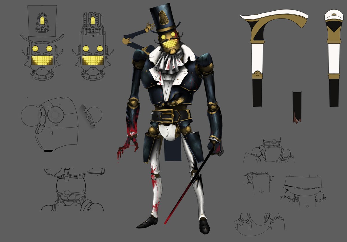 Meet The Gentleman! An imposing figure you will never forget. One of Brightville’s iconic inhabitants, you might say. Originally intended as an aid in de-escalating conflicts in places like bars and shops, it soon became a "law" enforcer for the AI that took over the city.