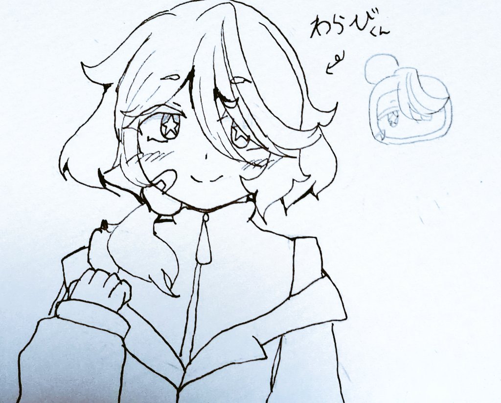 #もちの擬人化オリボン
最近わらびくんを描いてなかったので擬人化わらびくんかわいいね（自画自賛）