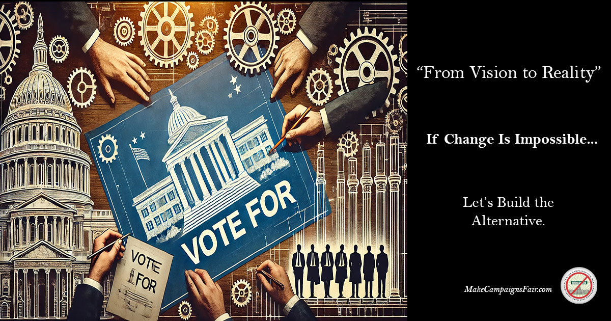 CampaignsFair's tweet photo. We’re proposing a publicly funded, equal-access election platform—free from corporate money, free from partisan influence.  Read how we get there: 🔗 https://t.co/OoRR87URVP... #CampaignFinance #ElectionReform #BuildTheAlternative #MakeCampaignsFair https://t.co/lFUBy8Tuoq