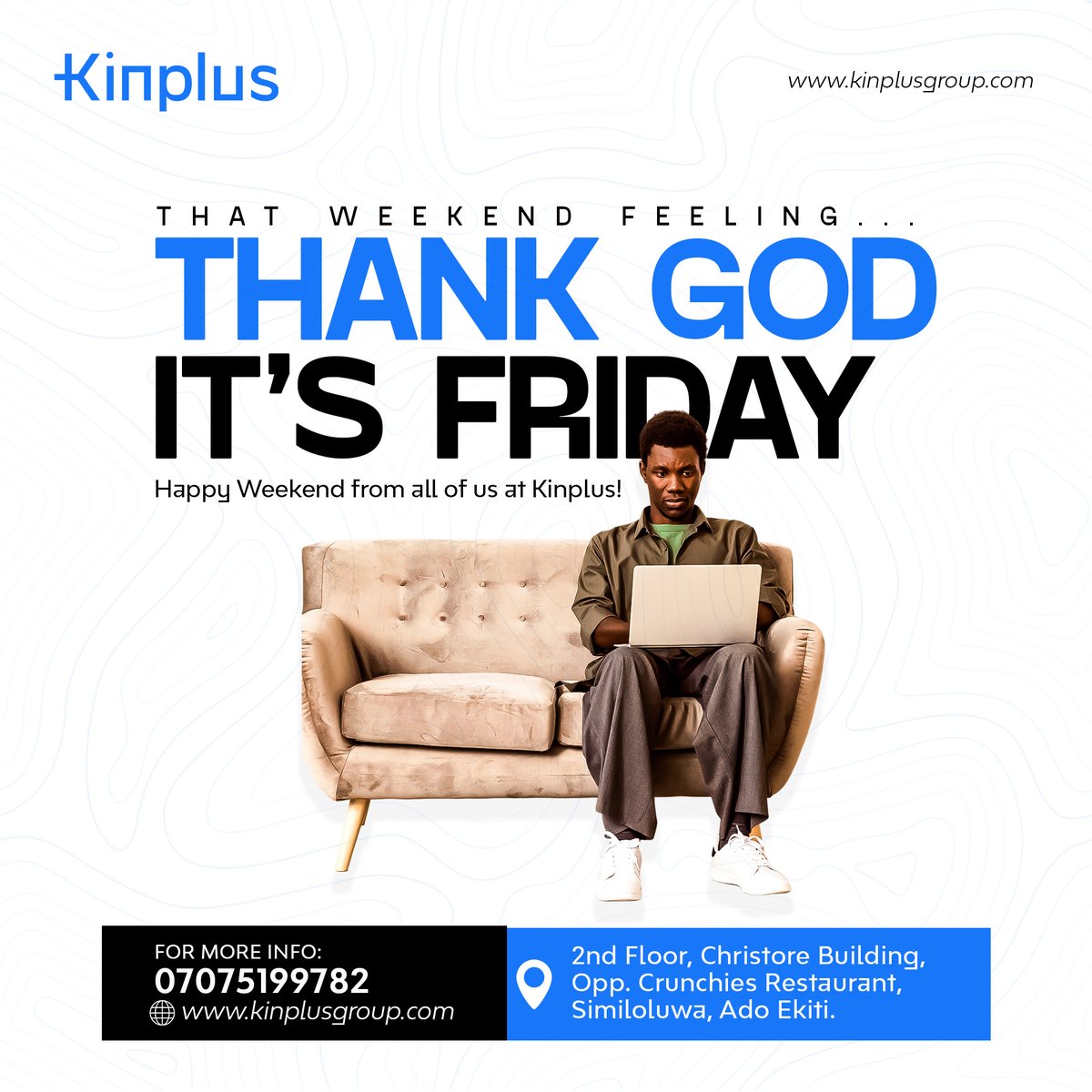 kinplustech's tweet image. Happy Weekend from Kinplus Technologies! 🥳 Wishing all our clients and followers a fantastic and refreshing break. Enjoy your time off – we&apos;re always here to ensure your tech runs seamlessly!

#HappyWeekend #TGIF #KinplusTechnologies #TechSolutions #WeekendVibes