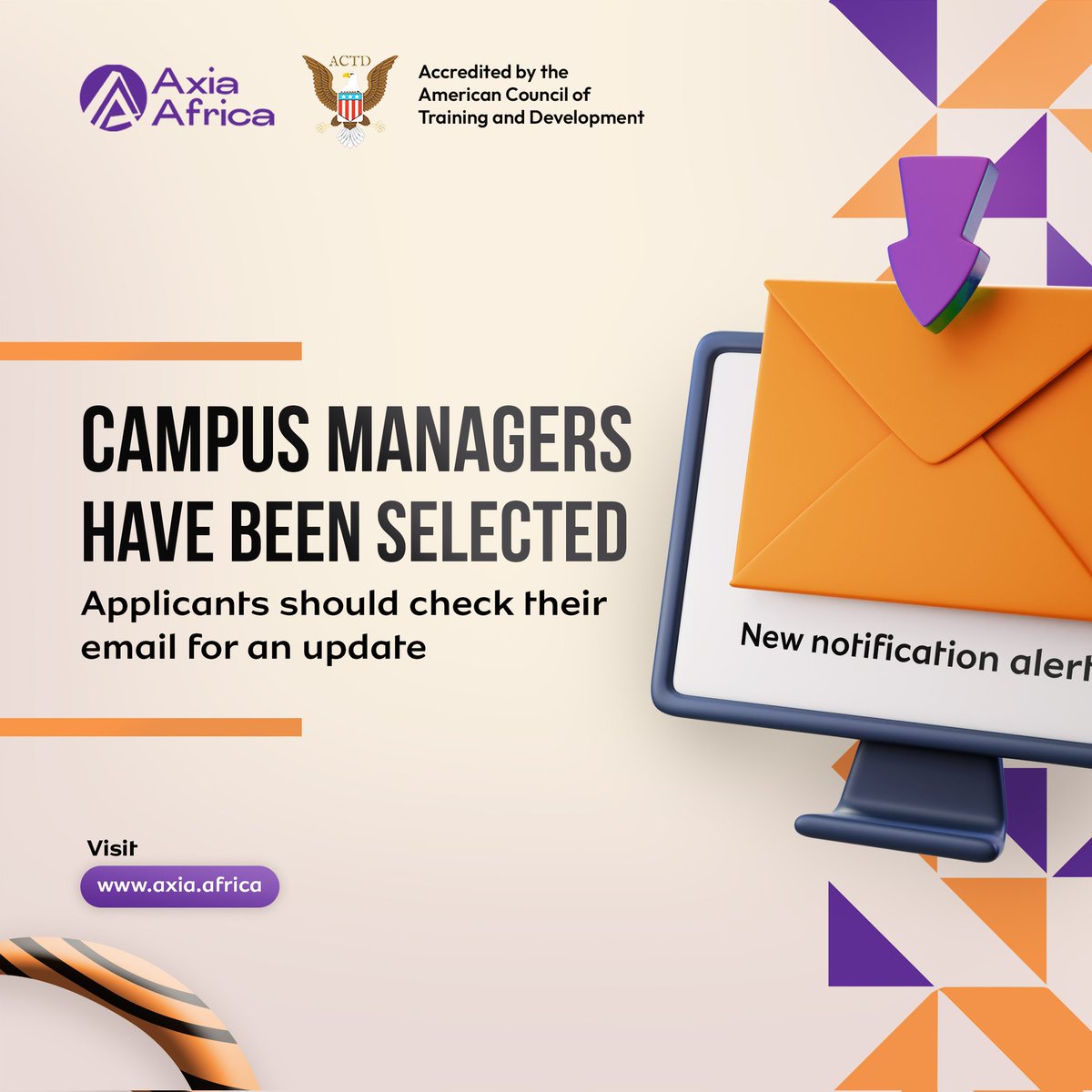 axiaafrica's tweet image. 📢 Campus Managers have been selected!
If you applied, start checking your inbox—we’ve sent out the emails! 

#AxiaAfrica #CampusManagers #TechOnCampus