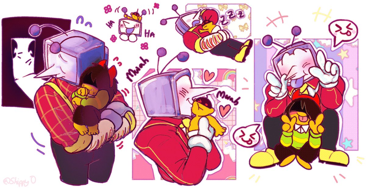 Another request from strawpage ,but this time is Dad Tenna with Kris ❤️
[ i guess this would count as that cute dreemur au hehe&lt;/3 ]
#DELTARUNE  #tennadreemurAU