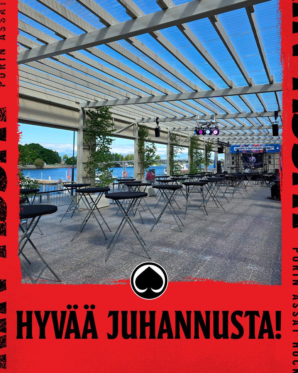 Porin Ässät toivottaa hyvää juhannusta! ☀️♠️

Etelärannan Juhannusta vietetään tänään auenneessa Etelärannan paviljongissa - tervetuloa! 

#Ässät #Liiga