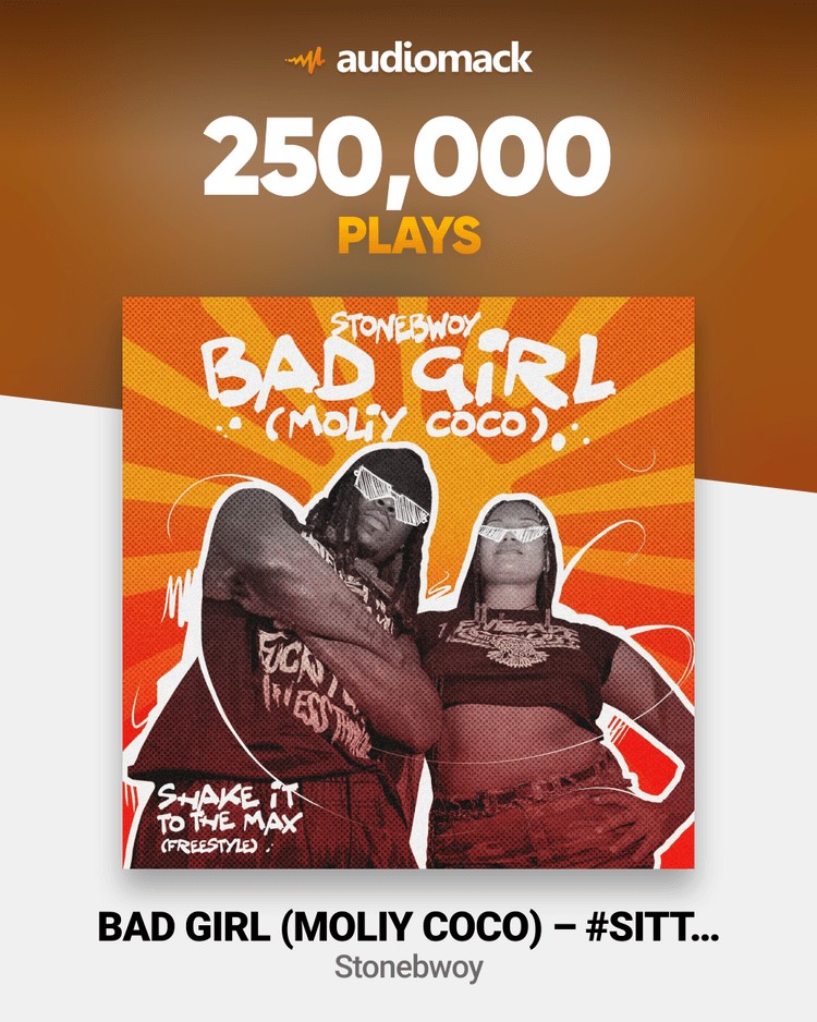 kAs_Worldwide's tweet photo. Stonebwoy's version of #SITTM has surpassed 250k plays on audiomack with few plays to 300k .
Let keep it going https://t.co/5Z56lve4et https://t.co/RoBPVV1eyl