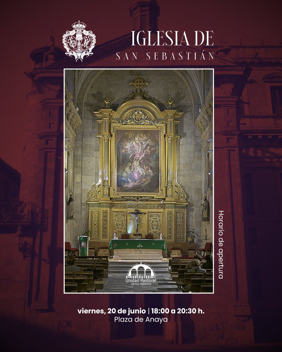 Hermandad Despojado y Caridad de Salamanca (@hdespojado) on Twitter photo #SEDECANÓNICA | La hermandad abre este viernes la iglesia de San Sebastián para la veneración de Ntro. Padre Jesús Despojado de sus Vestiduras y Mª. Stma. de la Caridad y del Consuelo.
📅 20 de junio.
🕕 18 a 20:30 h.
🙏🏻 Recogimiento y oración.
📿 Mesa de recuerdos. #SEDECANÓNICA | La hermandad abre este viernes la iglesia de San Sebastián para la veneración de Ntro. Padre Jesús Despojado de sus Vestiduras y Mª. Stma. de la Caridad y del Consuelo.
📅 20 de junio.
🕕 18 a 20:30 h.
🙏🏻 Recogimiento y oración.
📿 Mesa de recuerdos.