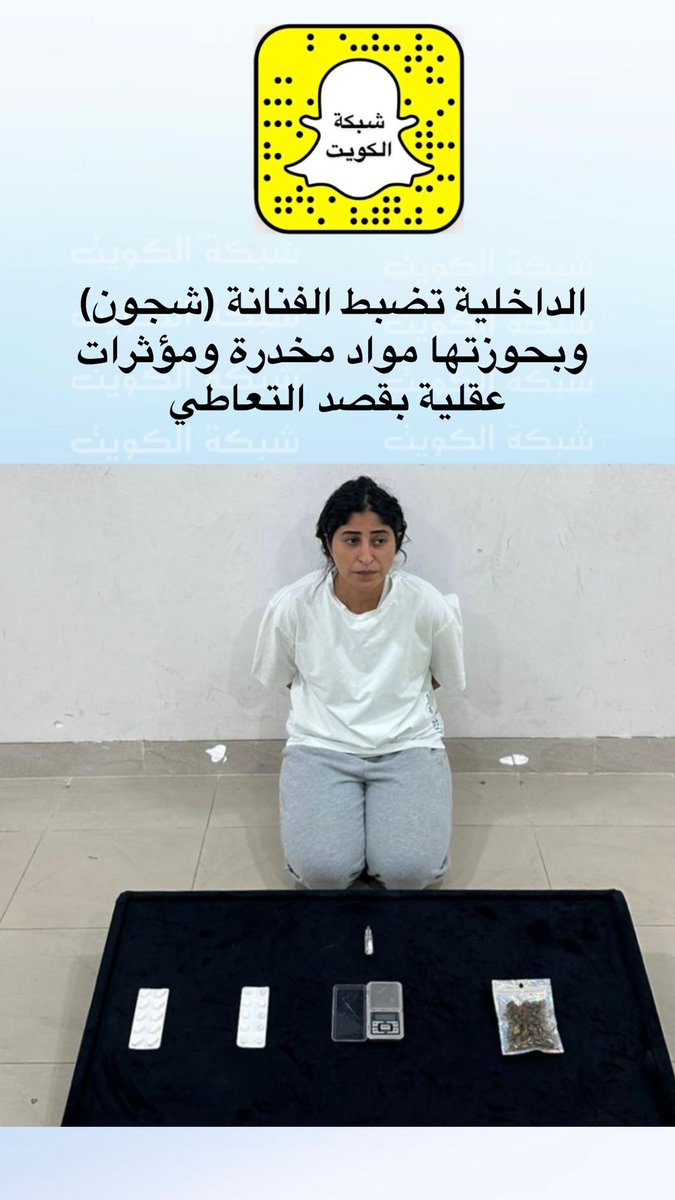 الداخلية تضبط الفنانة (شجون) وبحوزتها مواد مخدرة ومؤثرات عقلية بقصد التعاطي