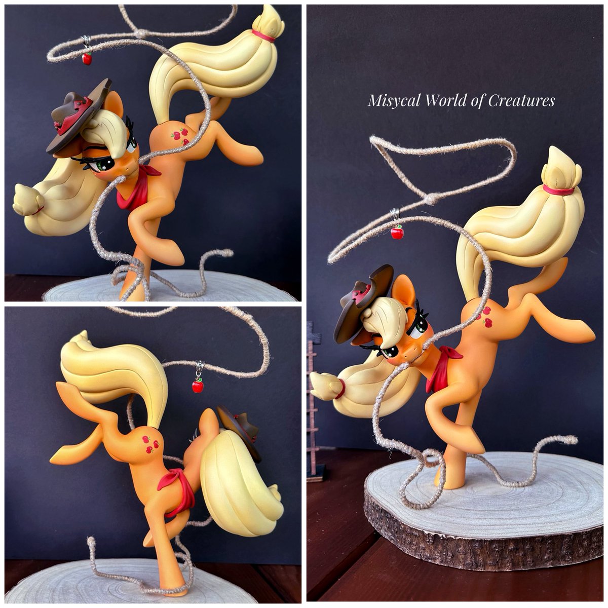 Hi everyone, 
I am in a hurry to share the news, I have finished sculpting and painting the Handmade Applejack🍎

I really enjoyed this experience, I learned a lot! 
I hope you will also like this work

The figurine is up for AUCTION, I hope someone will want to shelter it
#mlp