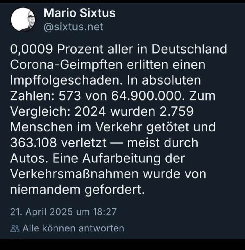 Es gibt kaum relevante Impfschäden… 

Für Hysterie ist kein Platz.
