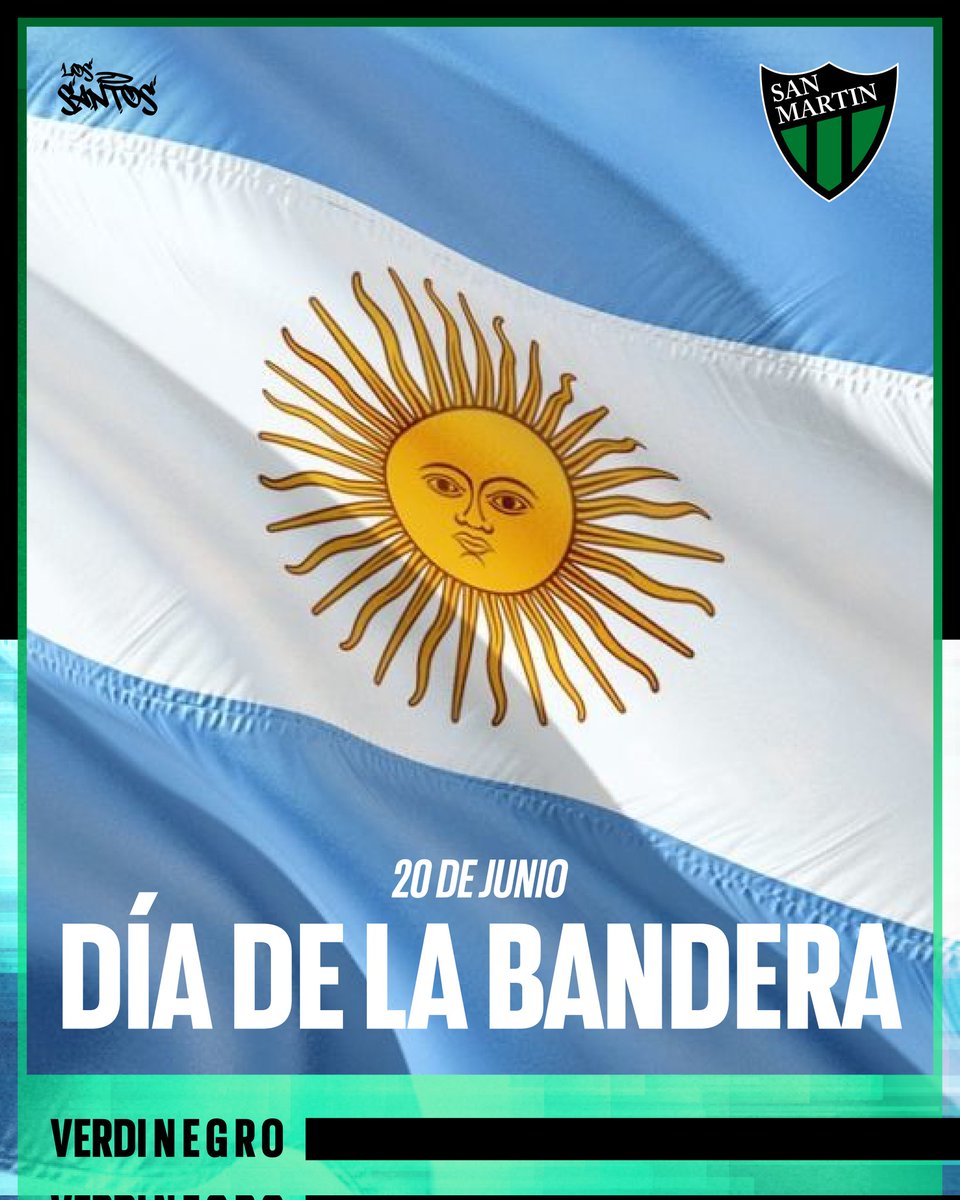 ¡Celebramos el día de la bandera! 

La que llevamos bien alto y con orgullo!!

Feliz día de la bandera! 🇦🇷🇦🇷🇦🇷

#VamosLosSantos
#VamosVerdinegro 🟢⚫