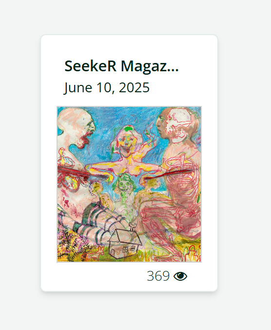 <a href="/seeker_magazine/">SeekeR Magazine</a> Issue 1 with +360 views! 
Thank you so much for sharing and enjoying the magazine

Collect it here to make the physical version🫡
app.manifold.xyz/c/seeker-issue…
