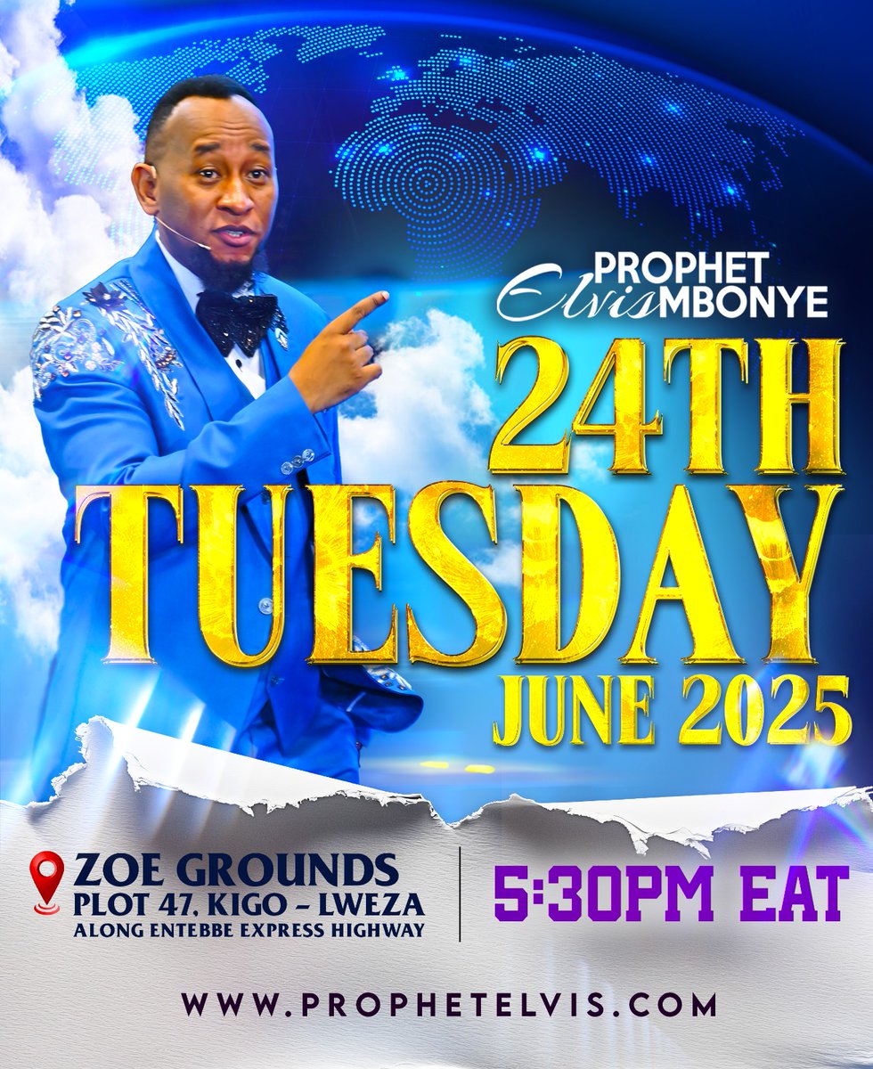 Prophet_elvis's tweet image. Prophet Elvis Mbonye this Tuesday June 24, 2025 5:30 pm at Plot 47 Kigo Lweza, Kampala Uganda.
📍bit.ly/zoegrounds
#ProphetElvisMbonye