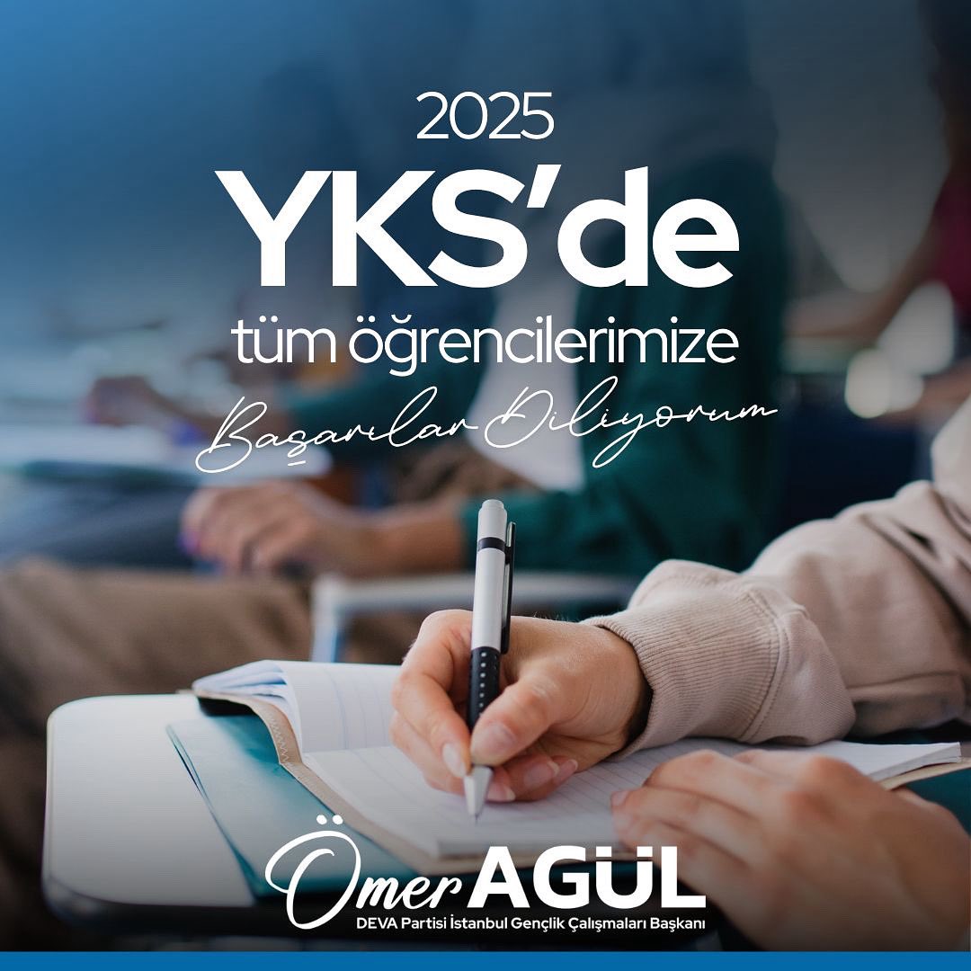 Bugüne kadar gösterdiğiniz emek ve irade zaten başlı başına bir başarı. Sonuç ne olursa olsun yolun sonunda değil yolun tam da başında olduğunuzu asla unutmayın.

Bu hafta sonu YKS Sınavı'na girecek tüm genç kardeşlerime gönülden başarılar diliyorum.