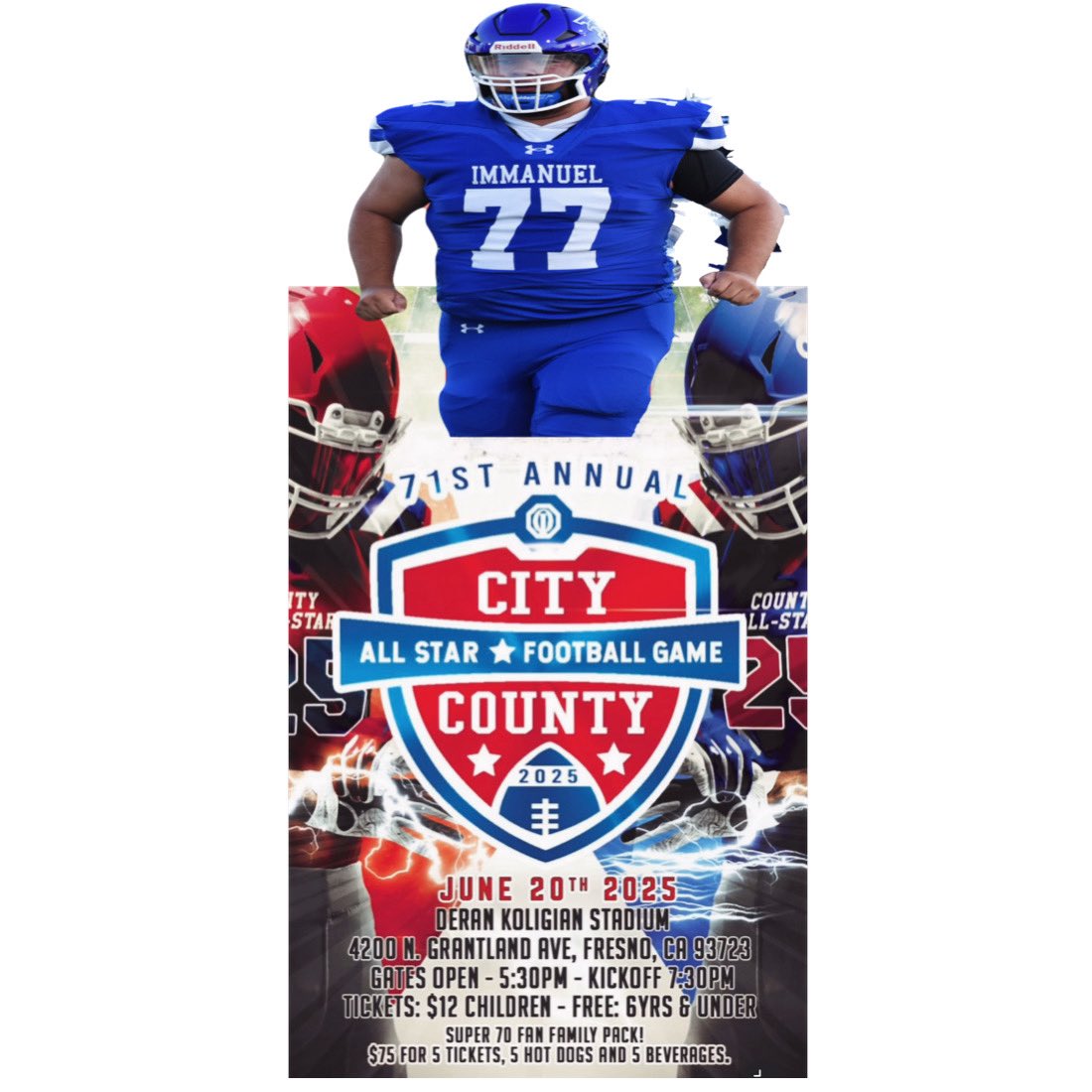 Immanuel’s very own Daniel Atondo will be playing in tonight’s (06/20/25) City-County All-Star game!  Such a great honor for this young man to be selected to play in this game!  Way to go Danny!!  #ToGodbetheglory