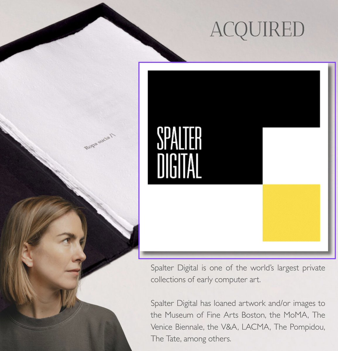 Ana María Caballero (@caballeroanama) on Twitter photo ecstatic to announce the acquisition of The Wash 2/5 by Spalter Digital, one of the world's leading collections of digital art.
thank you <a href="/annespalter/">Anne Spalter</a> <a href="/michaelspalter/">michael spalter</a> for this incredible honor! just check out my fellow "C" artists below 💛🖤 ecstatic to announce the acquisition of The Wash 2/5 by Spalter Digital, one of the world's leading collections of digital art.
thank you <a href="/annespalter/">Anne Spalter</a> <a href="/michaelspalter/">michael spalter</a> for this incredible honor! just check out my fellow "C" artists below 💛🖤