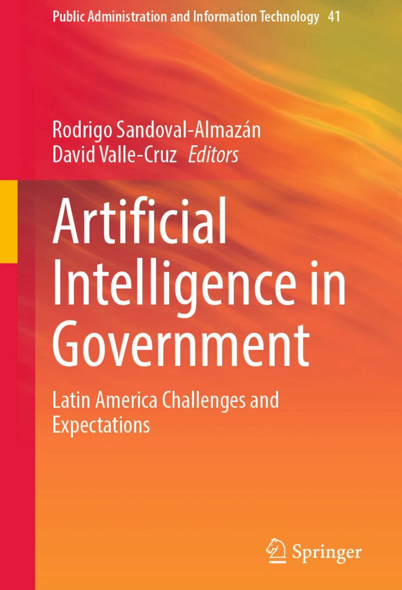 EDGAR_RUVALCABA's tweet image. #NewBook

“Artificial Intelligence in Government”, editado por @horus72 y @neo_matrix_

Junto a @Victor_GarciaB colaboré con un capítulo sobre los usos y beneficios de la #IA en el sector público, analizando los gobiernos estatales de México.

👇🏼👇🏼👇🏼
doi.org/10.1007/978-3-…