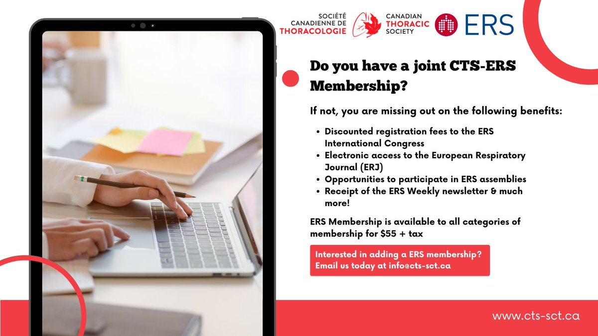 Canadian Thoracic Society (@cts_sct) on Twitter photo Are you a CTS-ERS member yet? Explore the amazing benefits! Want to join us? Reach out to the CTS team at info@cts-sct.ca. Are you a CTS-ERS member yet? Explore the amazing benefits! Want to join us? Reach out to the CTS team at info@cts-sct.ca.