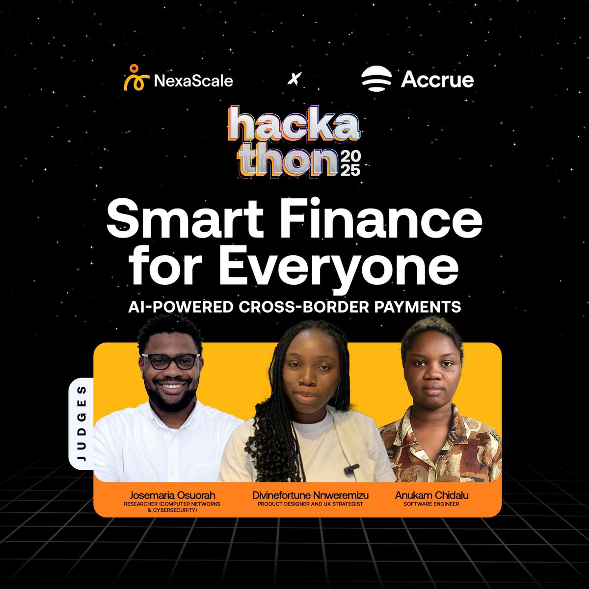 🚨 Meet the Brains Behind the Judging Table!
We’re excited to introduce the judges for the Accrue Hackathon