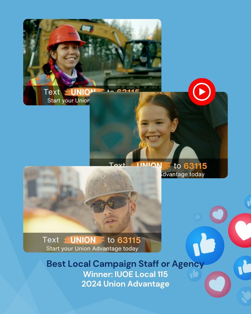 CanLabourMedia's tweet image. Congratulations to @iuoe115 for winning this year&apos;s Best Local Campaign Award (Staff or Agency Produced) for their 2024 Union Advantage Campaign. A very impressive campaign amongst a host of fantastic entries!

Learn more about the campaign here: youtube.com/playlist?list=…