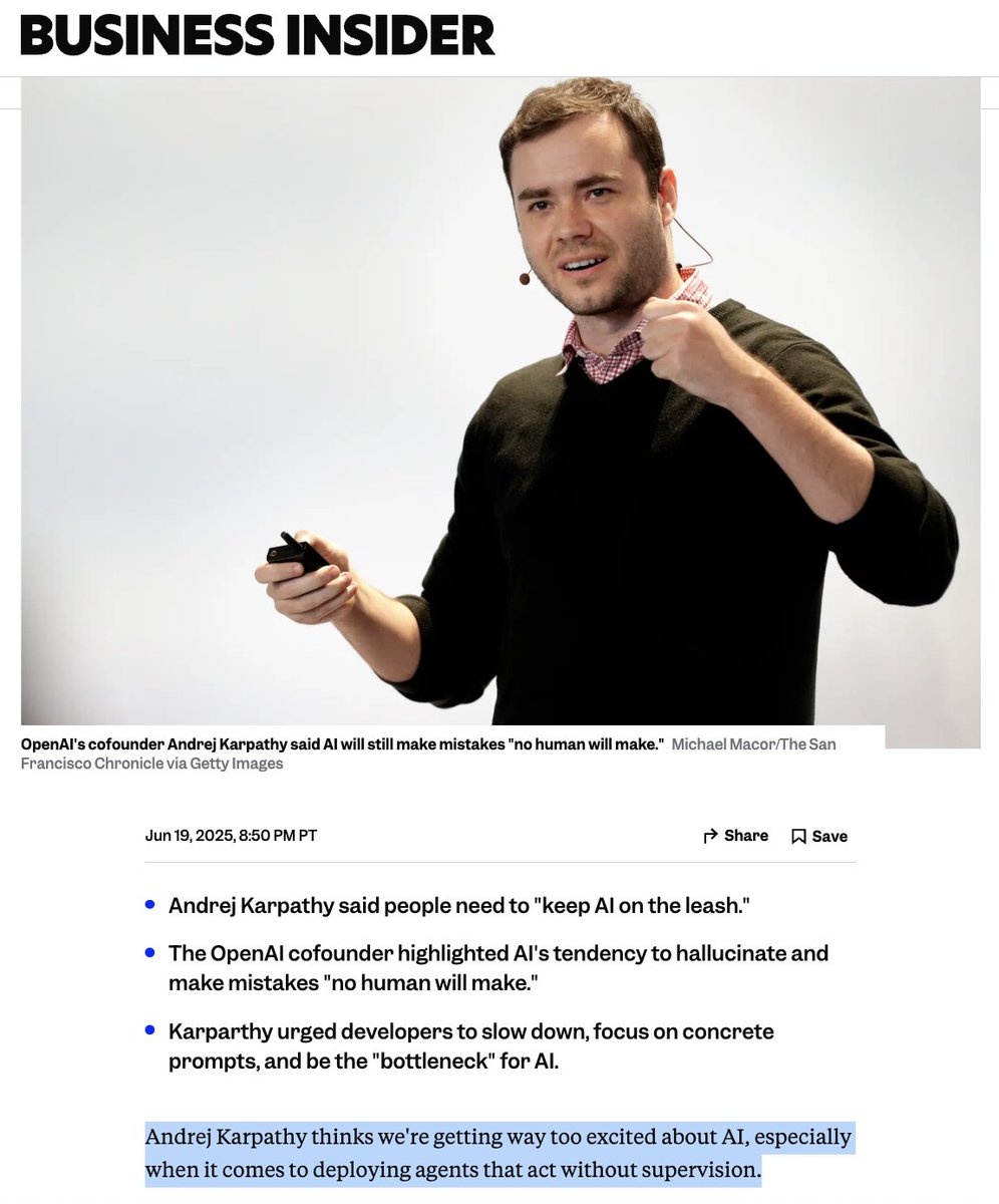 mixus_AI's tweet image. The first pic below is from @mixus_AI's website: autonomous vehicles and autonomous AI agents must have humans in the loop. As the “human-in-the-loop guys”, we’ve been saying this since 2017. Yesterday, @karpathy – one of OpenAI’s founders – said it too (pics 2 & 3 @levie).
The…