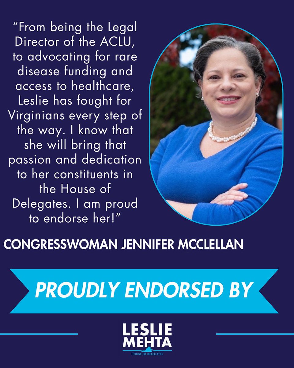 🚨Endorsement Alert 🚨

I’m deeply honored to receive the endorsement of Rep. Jennifer McClellan. Thank you for believing in our campaign. I’m excited to flip this seat!