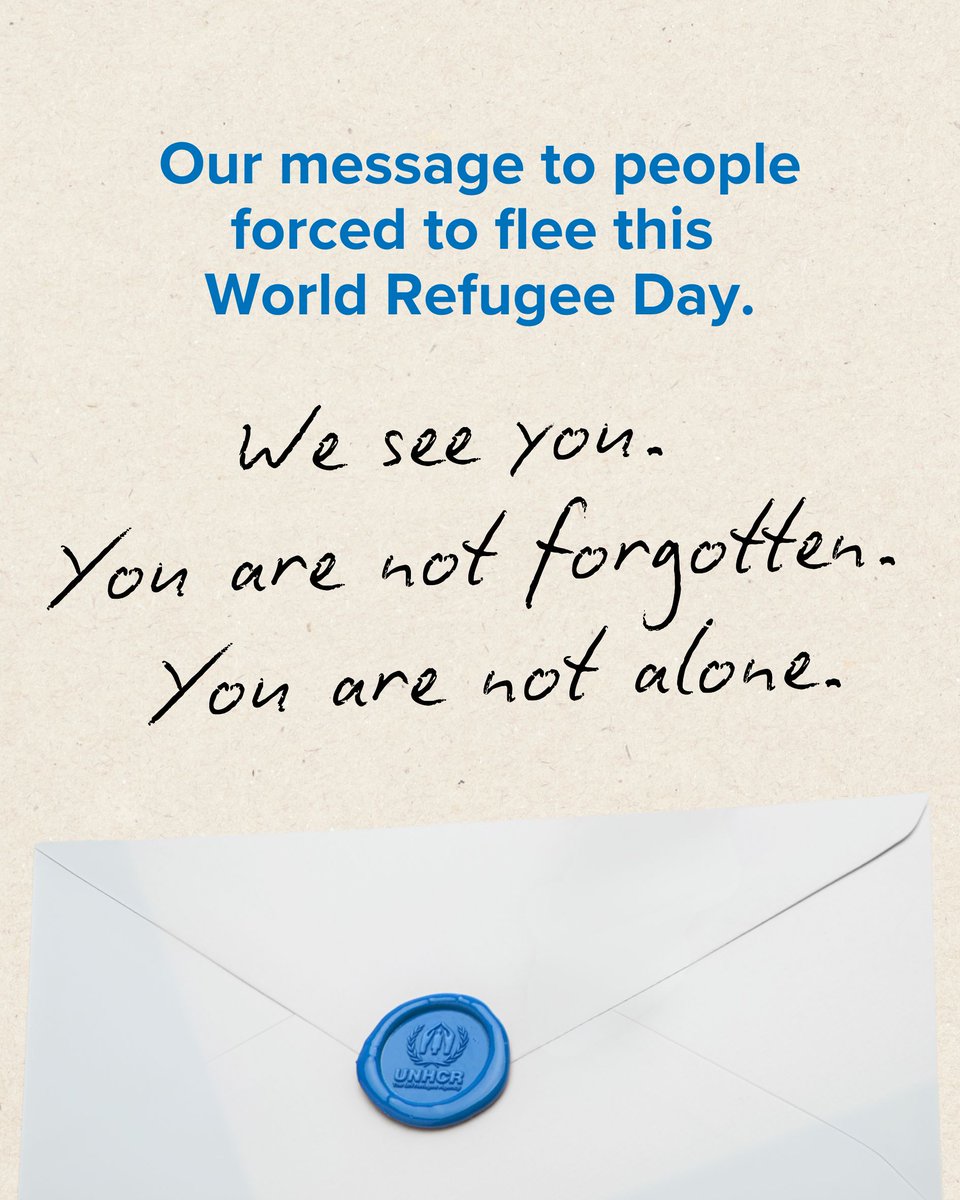 UNDESA's tweet image. At a time of record displacement and shrinking support, we always choose solidarity over silence.

This #WorldRefugeeDay, we honour refugees not just with our words, but with action, empathy and unwavering support.

unhcr.org/events/world-r…