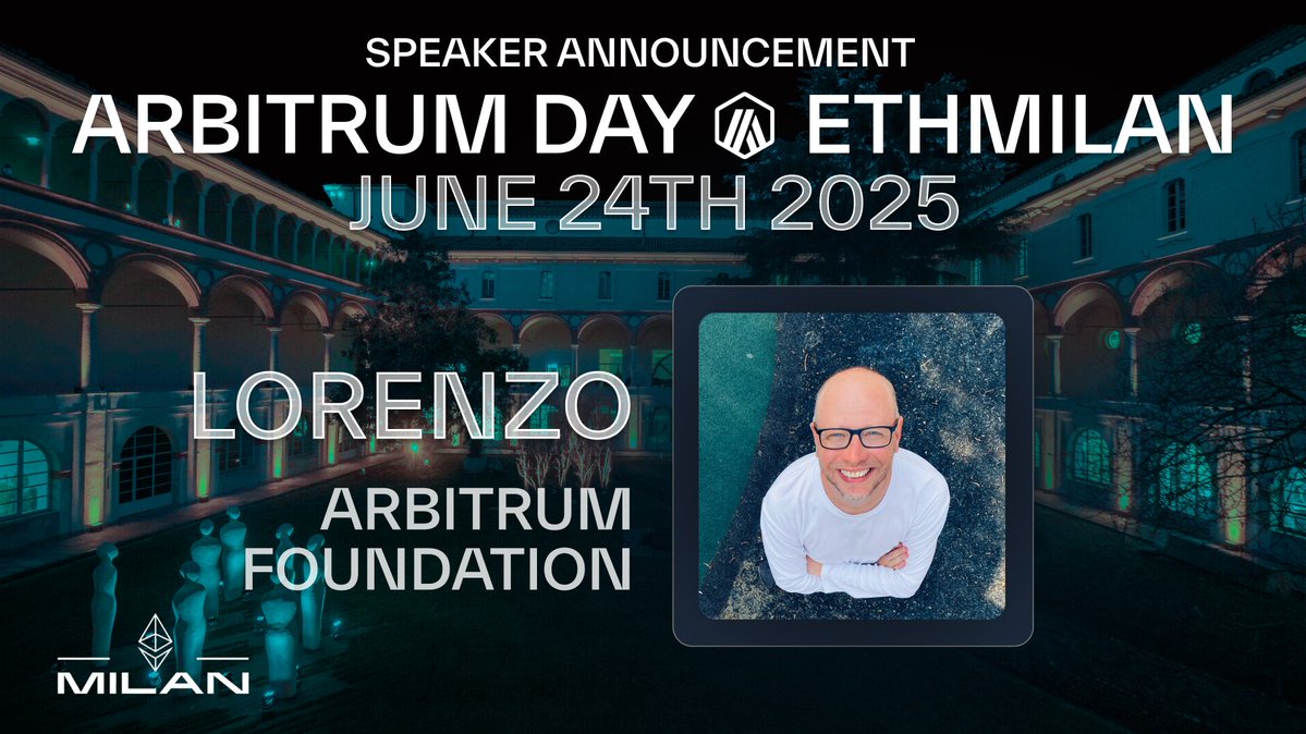 we are proud to announce Lorenzo from the Arbitrum Foundation as a speaker of the Arbitrum Day at ETHMilan!

<a href="/aboutlo/">LorΞnzo Sicilia</a> is Head of Technology at the <a href="/arbitrum/">Arbitrum</a> Foundation, working on DevRel, Data, and the tech stack. 
He worked previously as Head of Engineering at Outlier Ventures
