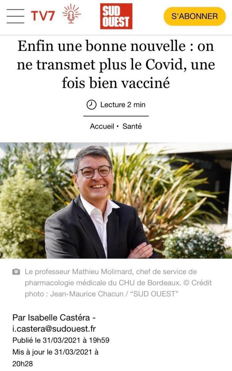 En parlant de désinformation.
Souvenirs, souvenirs 🤡
Qu'en pensent les injectés ayant eu la COVID dans les 15 j post injection ou des effets secondaires même + tard (car "Gnan gnan, ça ne protège pas avant 15j blablabla" 🤡)
Tu passes à la TV Mat', mais les faits te donnent tort