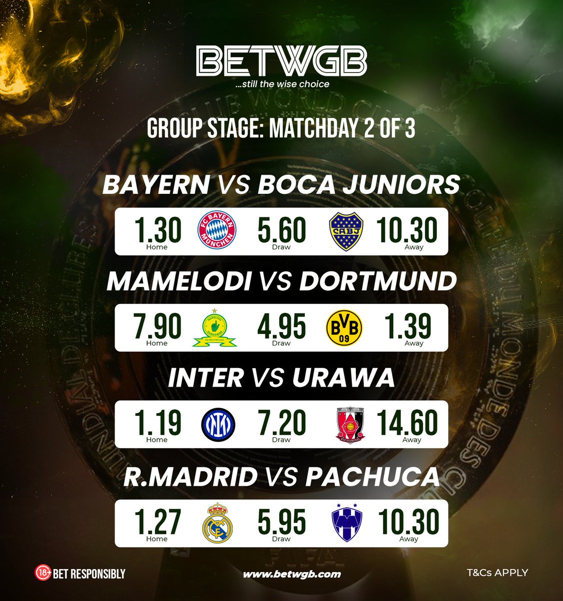 Betwgb's tweet photo. Mark your calendars! 🗓️
Here’s how the battle for the world title unfolds! 🏆🔥
#BETWGB #CWC #ClubWorldCup #WorldClassFootball #FixtureDrop" https://t.co/pSjVXGh2J2