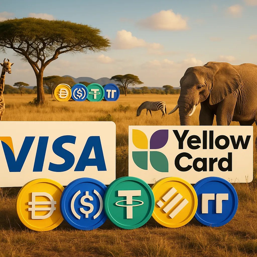 It’s Stablecoin Season - Visa &amp; Yellow Card Revolutionize Payments in Africa 💳🌍📈

Crypto news and key statistics summarized in 90 seconds every weekday on <a href="/NiftyNoonNFT/">NiftyNoon Newsletter 🌐</a>⬇️:

Nifty Thought:

Payment giant Visa is making a significant move into the African crypto space,