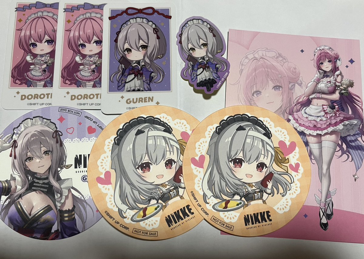 ngngng0309's tweet photo. 【交換】
NIKKE ニケ カフェ and GALLERY
フォトカード コースター ステッカー ポストカード

譲)モダニア ドロシー 紅蓮

求)
フォトカ 等身orSDシンデレラ、等身ドロシー、等身モダニア
コースター 等身シンデレラ、等身モダニア
ステッカー シンデレラ、モダニア、ドロシー
ポスカ 等身シンデレラ https://t.co/XYci8vGWEI