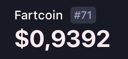 $FARTCOIN - Sub $1 ✅

To be continued…