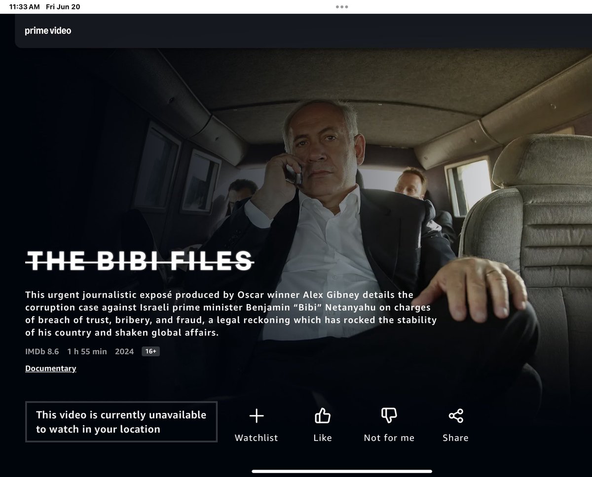 Can you see this? Not in Ga. #Netanyahu #Documentary #Israel