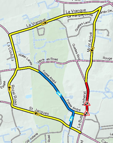 ⛔️ Road closure
📍 Amherst, St Peter Port
📅 Monday 23rd - Friday 27th June
ℹ️ <a href="/gsyelectricity/">Guernsey Electricity</a> &amp; <a href="/SureGuernsey/">Sure Guernsey</a> - Phase 2 of low voltage network upgrade and substation replacement

Take a look at the latest roadworks and traffic management at roadworks.gov.gg