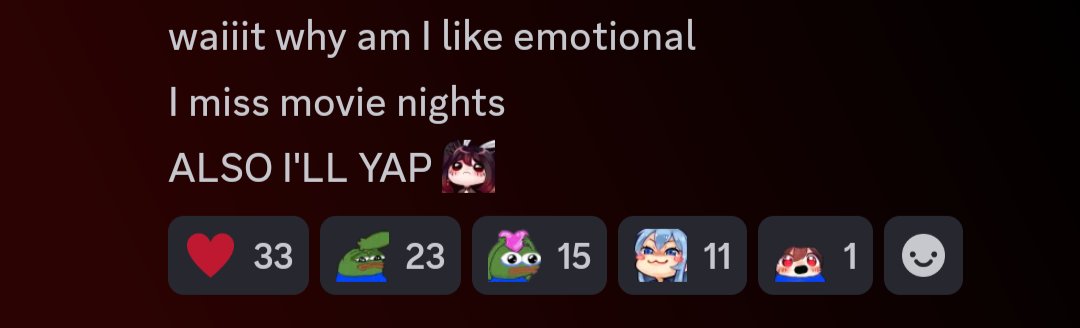 announcing a movie night for the first time in a year

and people are EXCITED TO HEAR ME YAP BEFORE AND AFTER THE MOVIE 🥺🥺

my community is so cute i love them