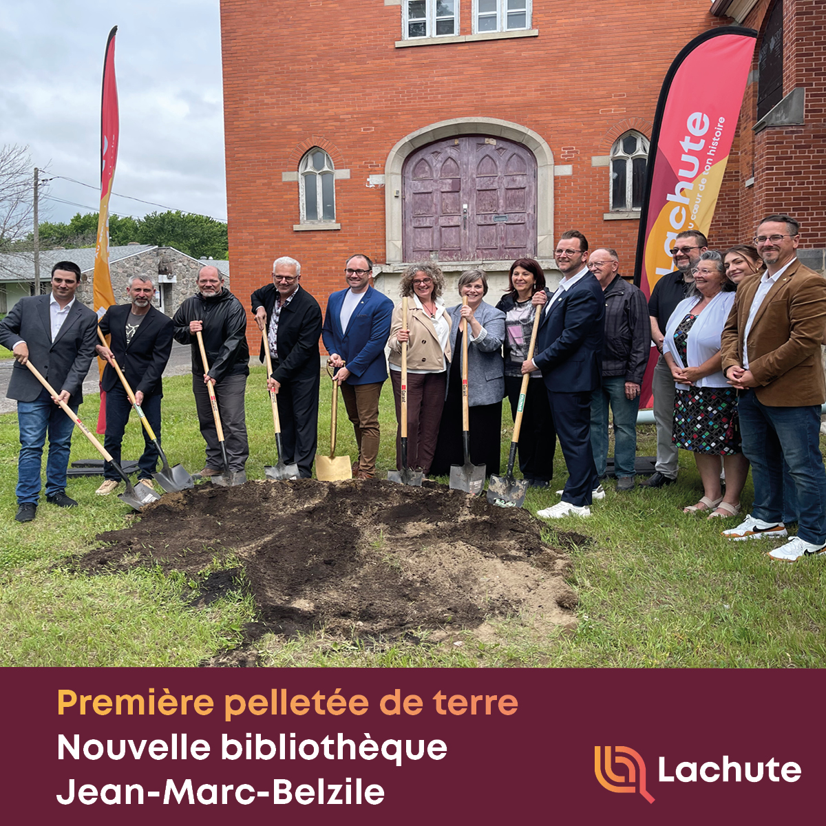 VilleLachute's tweet photo. COMMUNIQUÉ
Première pelletée de terre pour la nouvelle bibliothèque Jean-Marc-Belzile

Lire le communiqué : https://t.co/9uunb2y2sJ https://t.co/OkEXsCGwwx