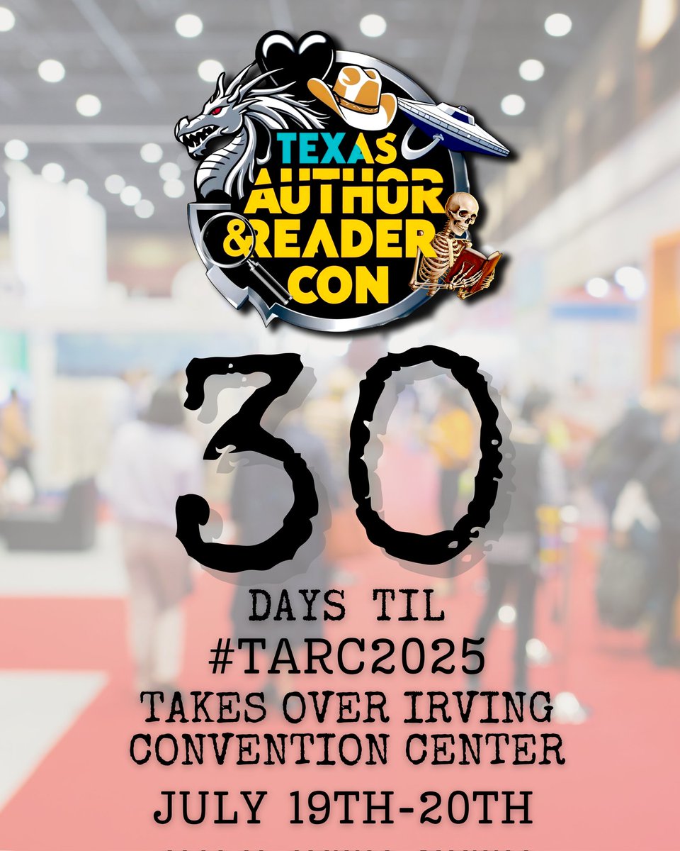 The countdown is here! I will be participating in the Texas Author and Reader Con in Irving, TX next month! Please come visit over 90 authors for meet and greets, book signings, workshops, giveaways, and more!
#bookfestival #bookevent #Texasbooks #booktok