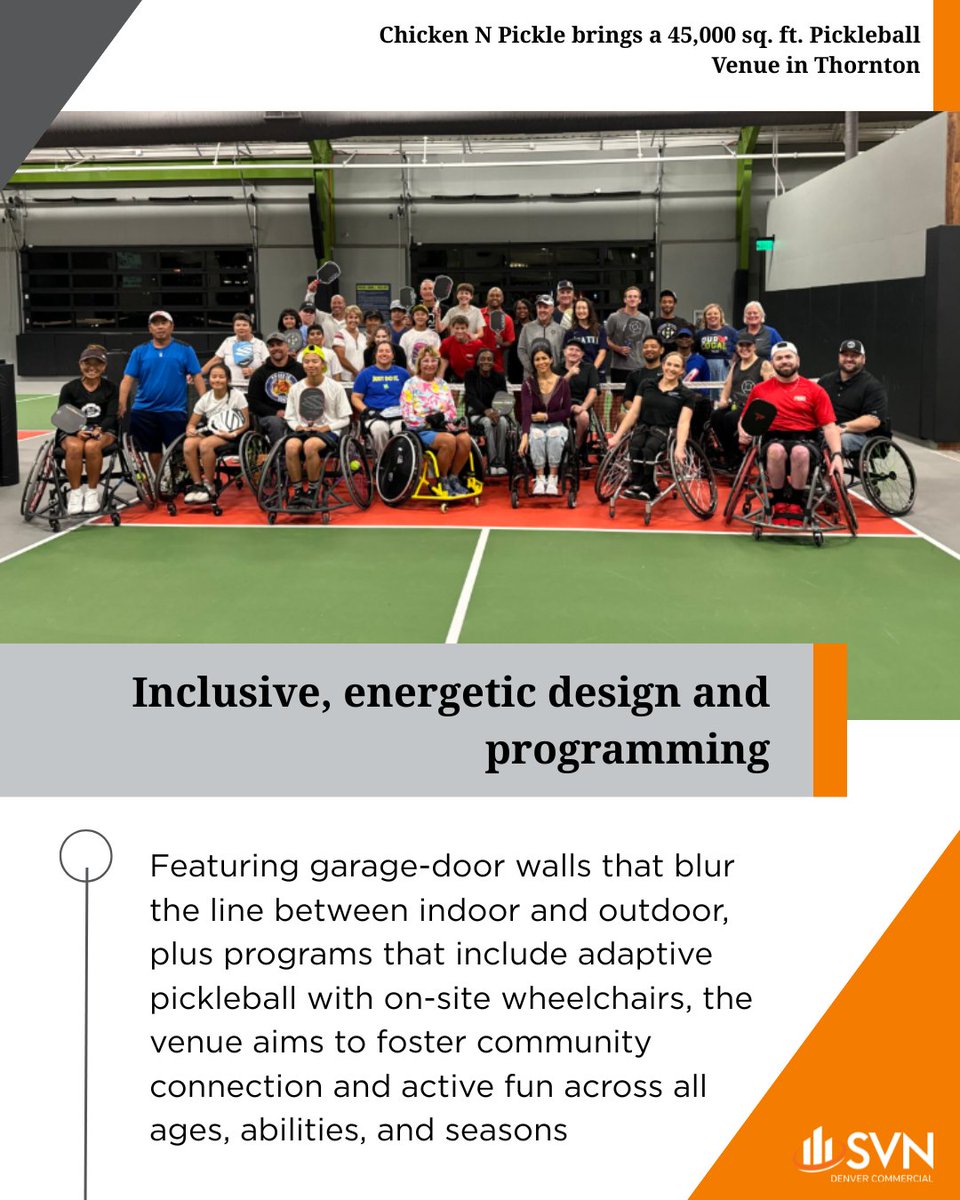 SVN_Denver's tweet image. Thornton’s newest hangout lands June 24! 🏓🔥
Pickleball courts, wood-fired chicken, rooftop views, and all the fun in one spot.
#DevelopmentSpotlight #ChickenNPickle #Thornton #cre #SVN #retwit
