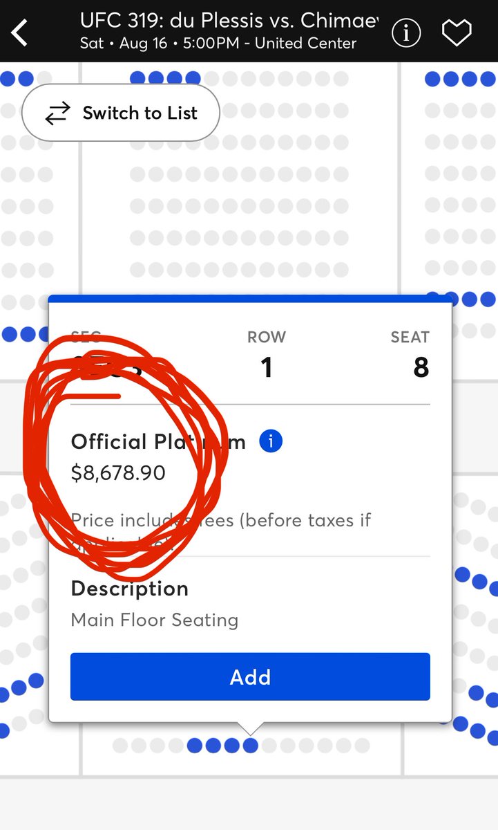 Por fin la <a href="/ufc/">UFC</a> en Chicago!!
Quién me picha un boleto??
(Precio en dólares y antes de taxes)