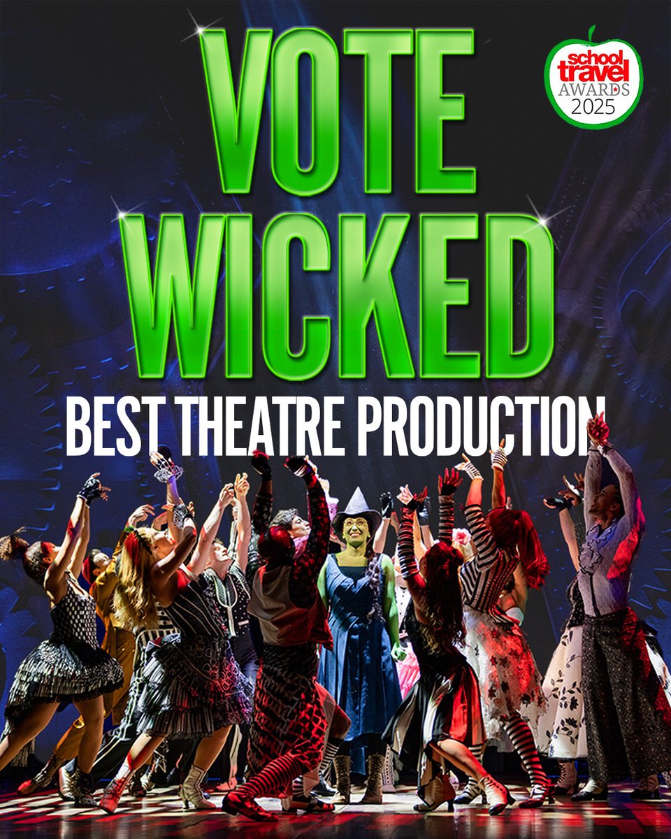 WickedUKLearn's tweet image. Calling all teachers! 🎓

Wicked has been shortlisted for Best Theatre Production for Schools at this year&apos;s School Travel Awards. 

Submit your vote: awards.schooltravelorganiser.com/yandellpublish…