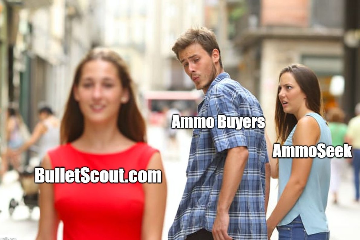 BulletScoutCom's tweet image. Ammo buyers when they discover BulletScout.com ➡️
✅ Cost-per-round includes shipping
✅ Clean, fast, mobile-friendly
✅ No BS — just bullets
#ammo #2A #guns #pewpew #AmmoDeals #9MM #bulletscout